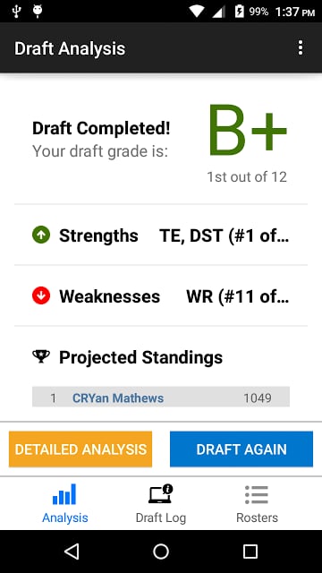 Fantasy Football Draft Wizard截图3