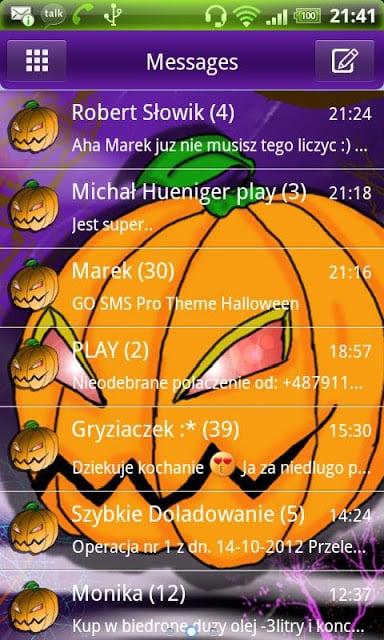 Theme Halloween for GO SMS Pro截图1