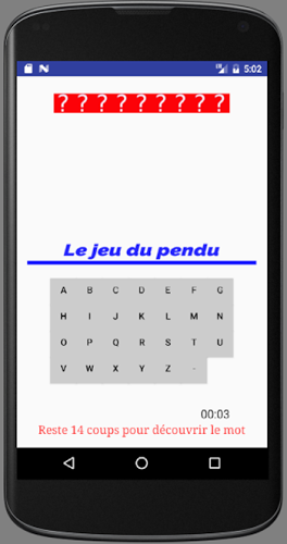 Le jeu du Pendu截图2