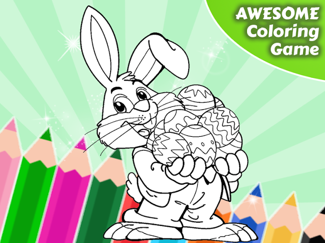 Easter Bunny Hop Coloring Game截图5