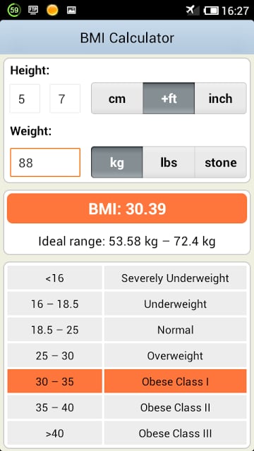 BMI体重指数计算器截图3