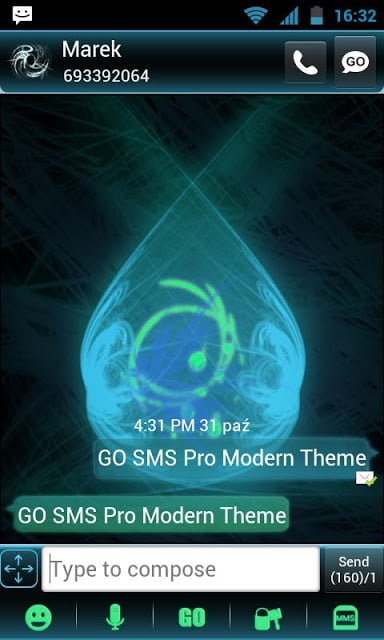 GO SMS Pro Modern Theme截图3