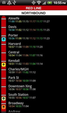 MBTA T Times截图