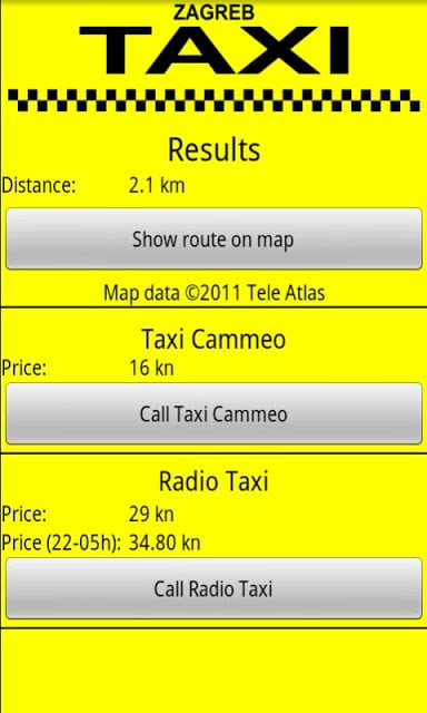 Zagreb Taxi Calculator截图1
