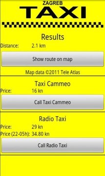 Zagreb Taxi Calculator截图