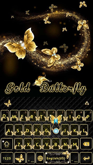 Gold Butterfly Kika Keyboard截图1