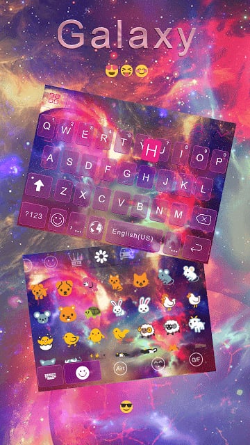 Galaxy Emoji keyboard Theme截图4