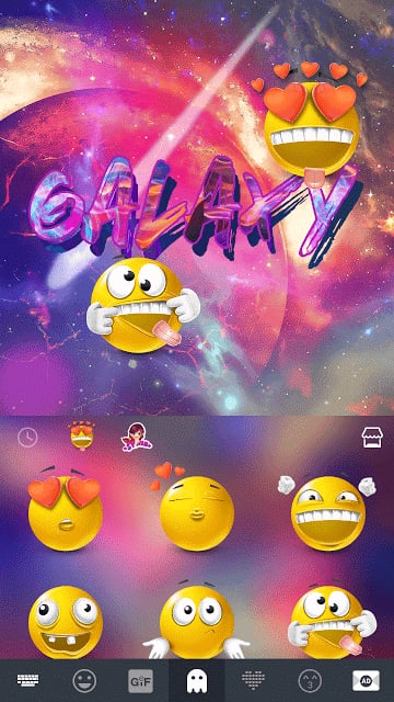 Galaxy Emoji keyboard Theme截图2