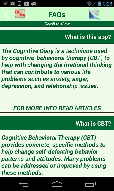 Cognitive Diary CBT截图5