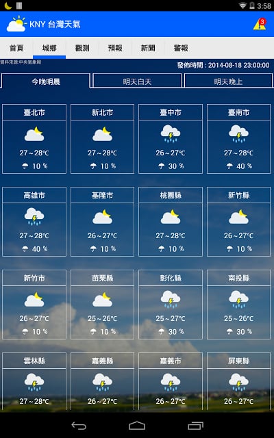 KNY台湾天气信息 Taiwan Weather截图11