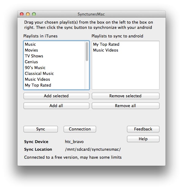 SynctunesX: iTunes to android截图7