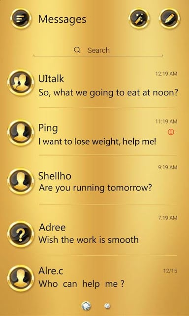 (FREE) GO SMS GOLD THEME截图2