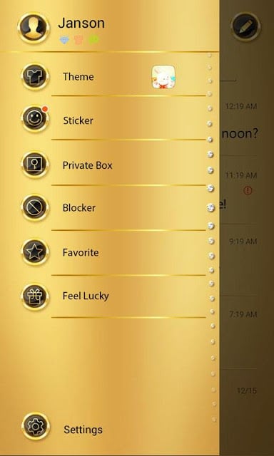 (FREE) GO SMS GOLD THEME截图10