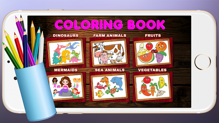 孩子们的容易着色书。截图1