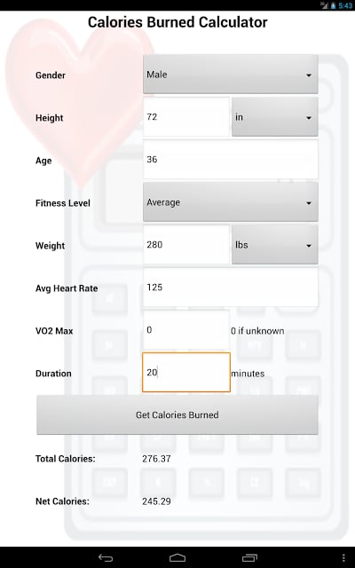 卡路里计算器 Calories Burned Calculator截图8