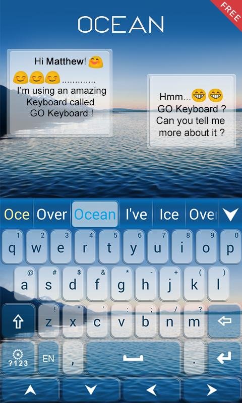 Ocean Emoji GO Keyboard Theme截图4