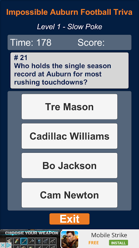 Insane Auburn Football Trivia截图5