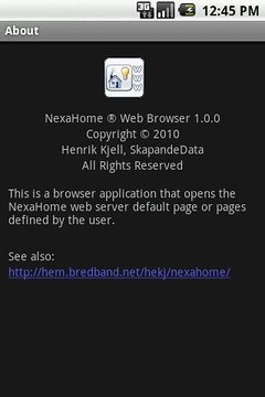 NexaHome Web浏览器截图