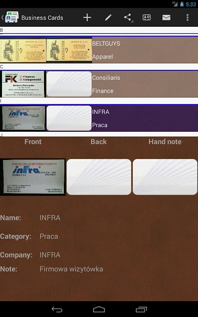 pl.infra.businesscards Business Cards截图5