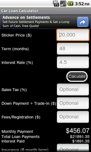 Car Loan Calculator Free截图3