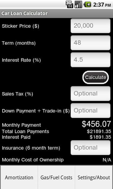 Car Loan Calculator Free截图2