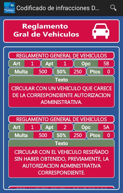 Codificado infracciones DGT截图5