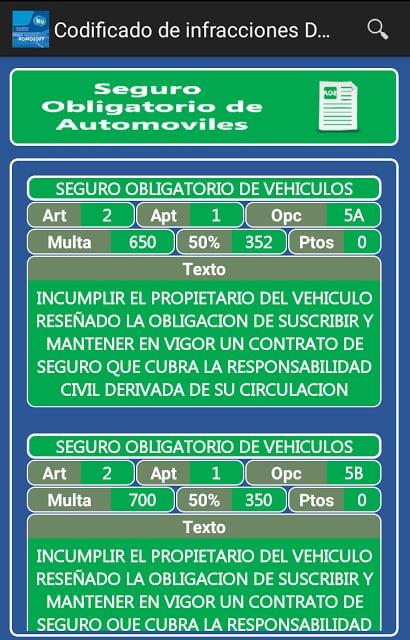 Codificado infracciones DGT截图4