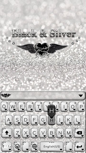 Black &amp; Silver Kika Keyboard截图4