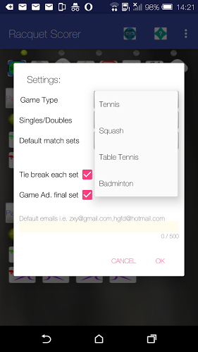 Racquet Game Scorer Free截图2