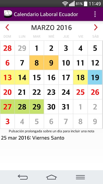 Calendario 2016 Ecuador截图6