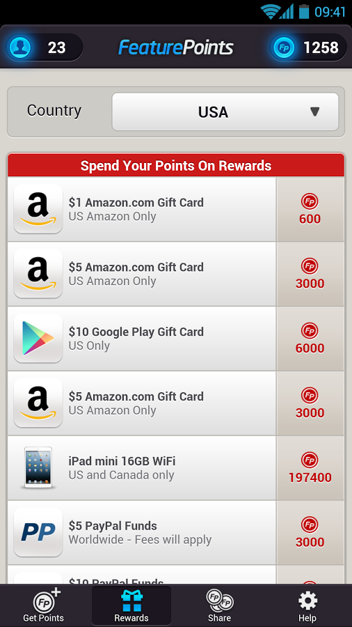 FeaturePoints: Free Gift Cards截图5