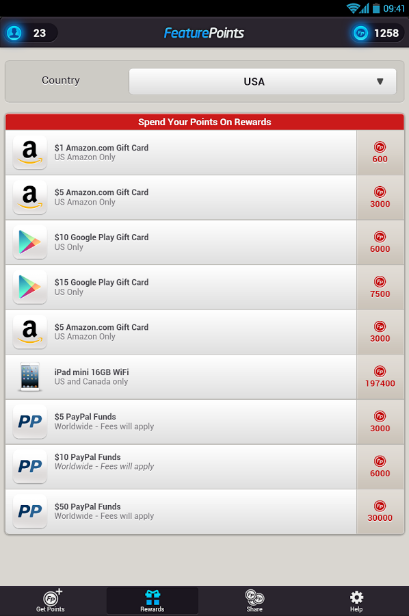 FeaturePoints: Free Gift Cards截图2