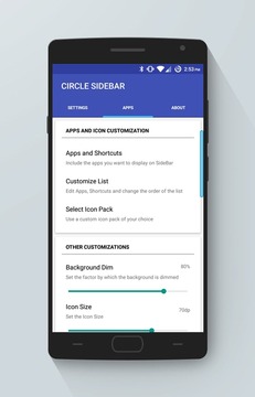 圆形侧边栏:Circle SideBar截图