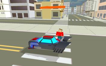 Blocky Hover Car: City Heroes截图2