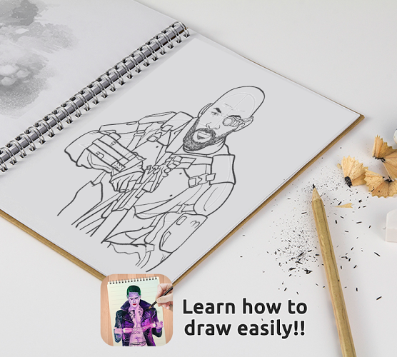 how To Draw Suiside Squad截图3