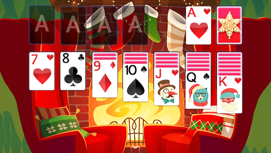 Solitaire Warm Christmas Theme截图3