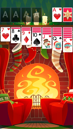 Solitaire Warm Christmas Theme截图1