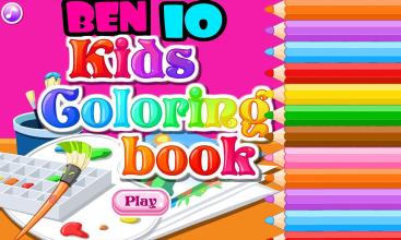 ban 10 coloring alien game截图1