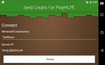 Send Credits For PlayMC.PE截图3