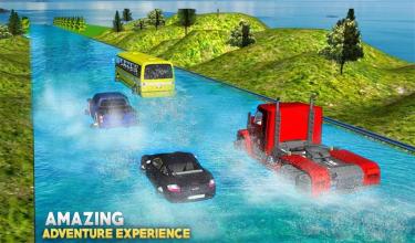 Floating Water Coach Bus Traffic Race截图2