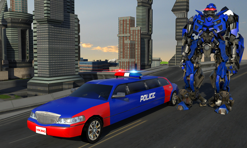 警察大型高级轿车机器人战斗截图1