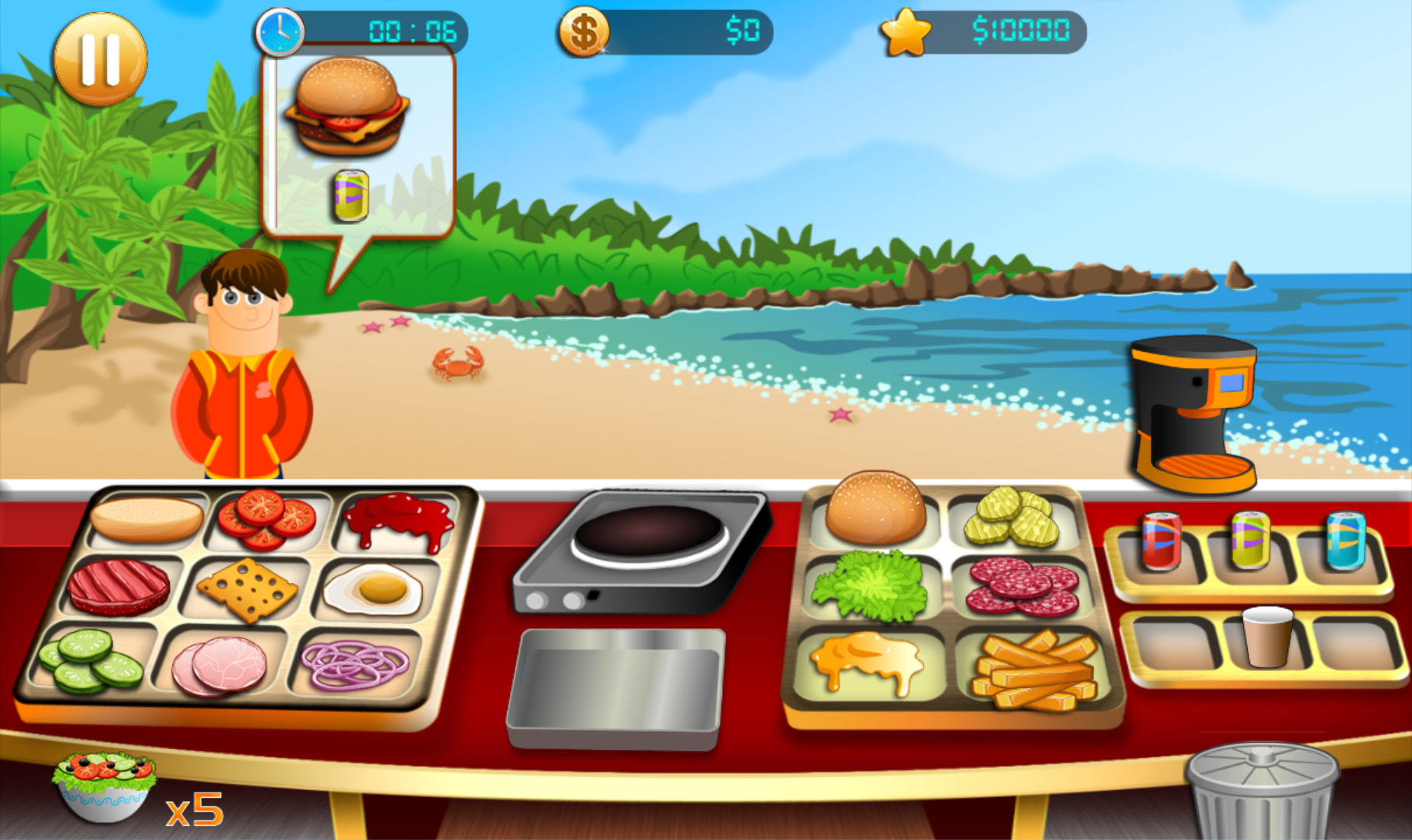 Cooking - Beach Yummy Burger Restaurant截图2