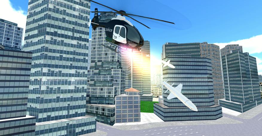 Police Helicopter City Flying截图5