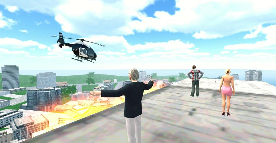 Police Helicopter City Flying截图3