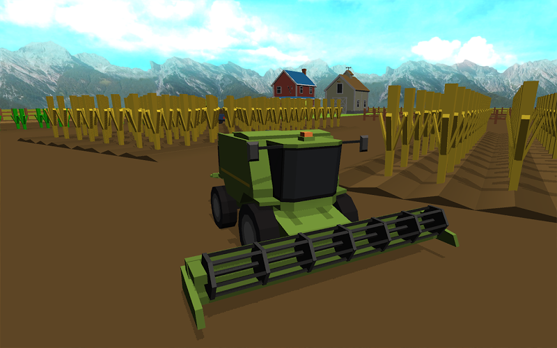 Blocky Farm Tractor Simulator截图1