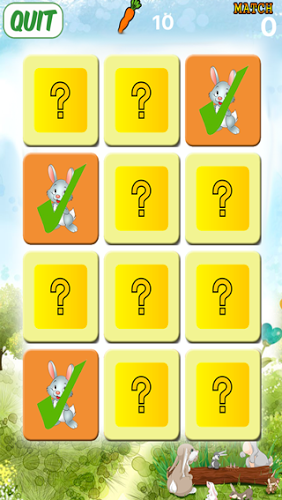 Rabbit Hunter Match Game Kids截图2