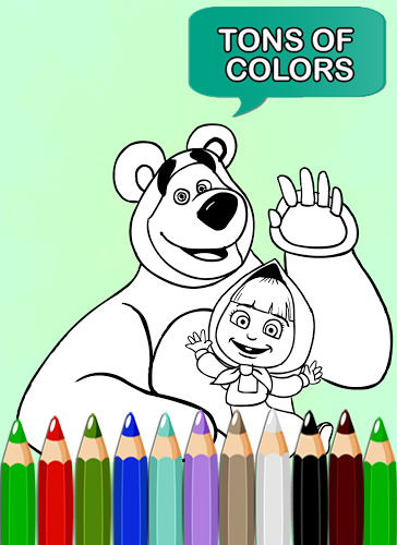 How To Color Masha and Bear截图3