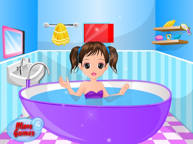 女孩洗澡女孩的游戏截图1
