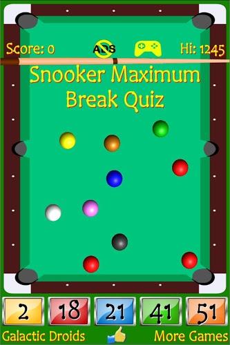 Snooker Maximum Break Quiz截图3