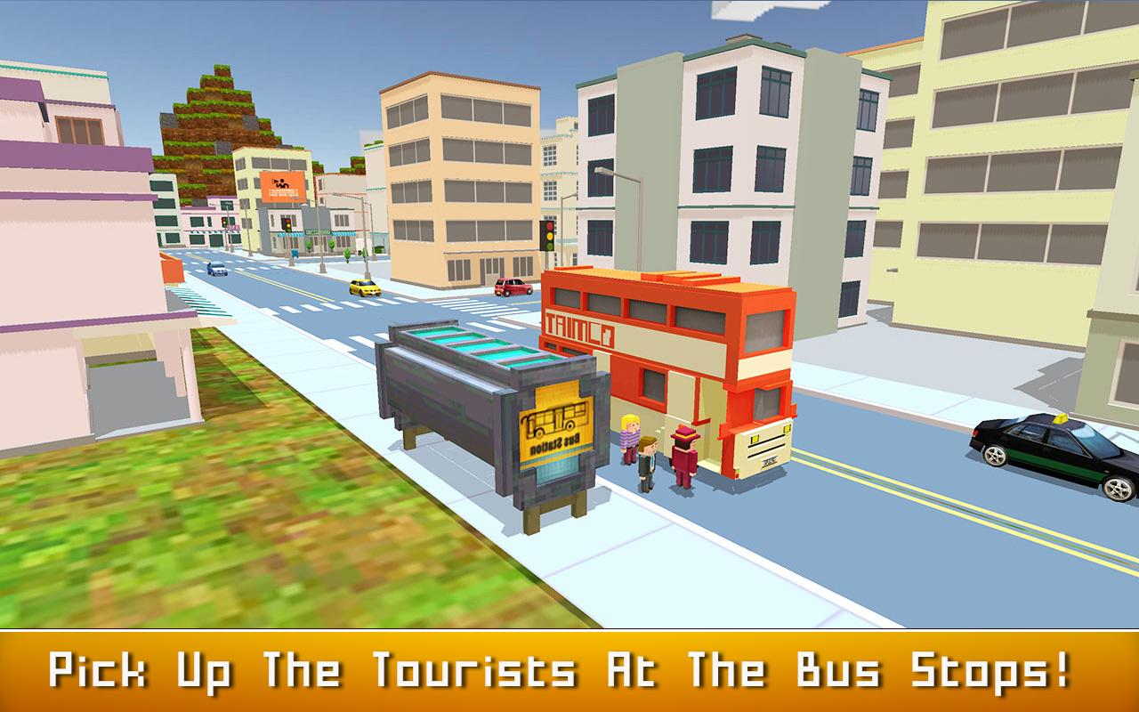 Blocky Bus SIM: Tourist Drive截图4